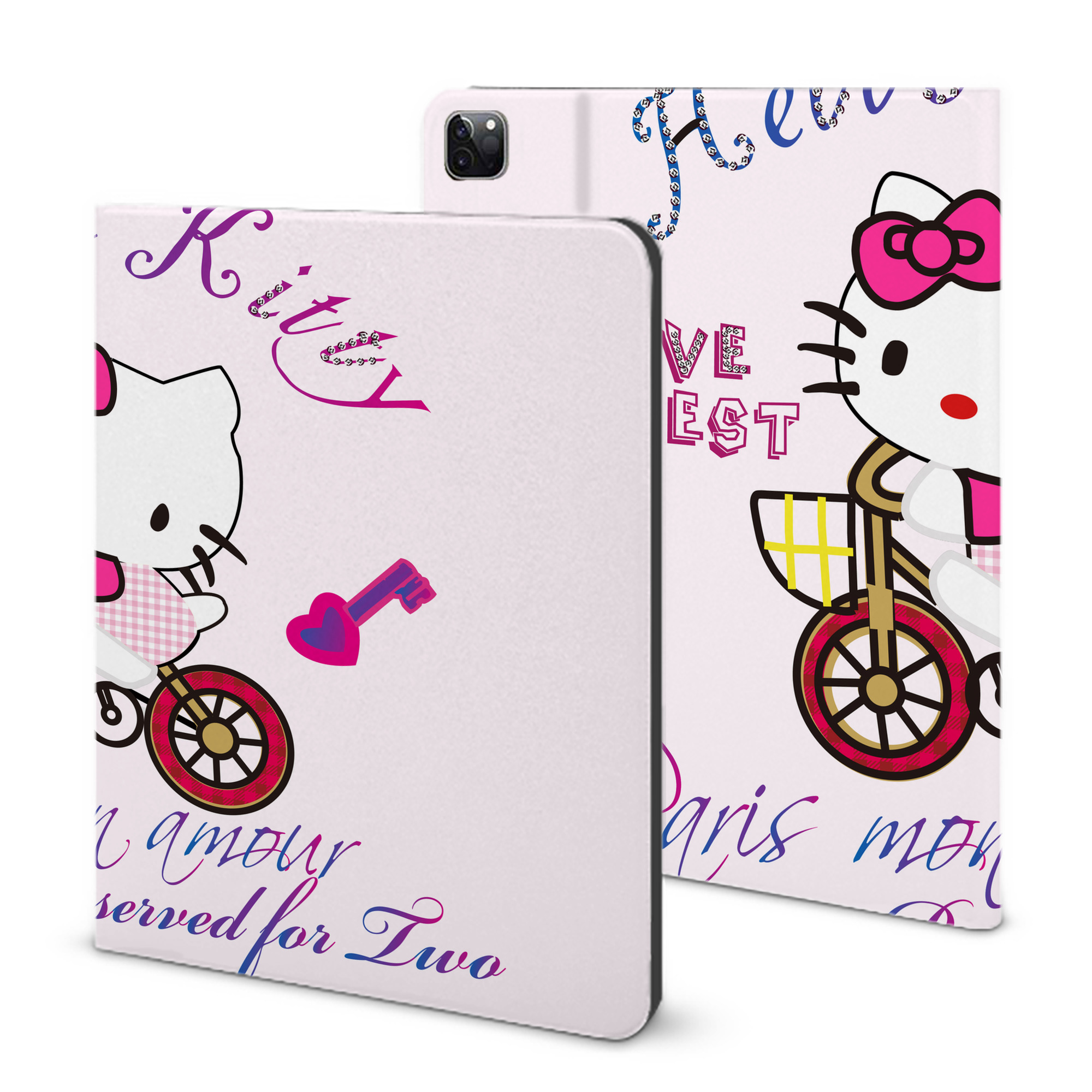 （画像用） Hello Kitty ハローキティ IPad ケース ブック型 PUレザー TPU 耐衝撃 軽量 薄型 ペン収納なし 全面保護 IPad 各モデル対応